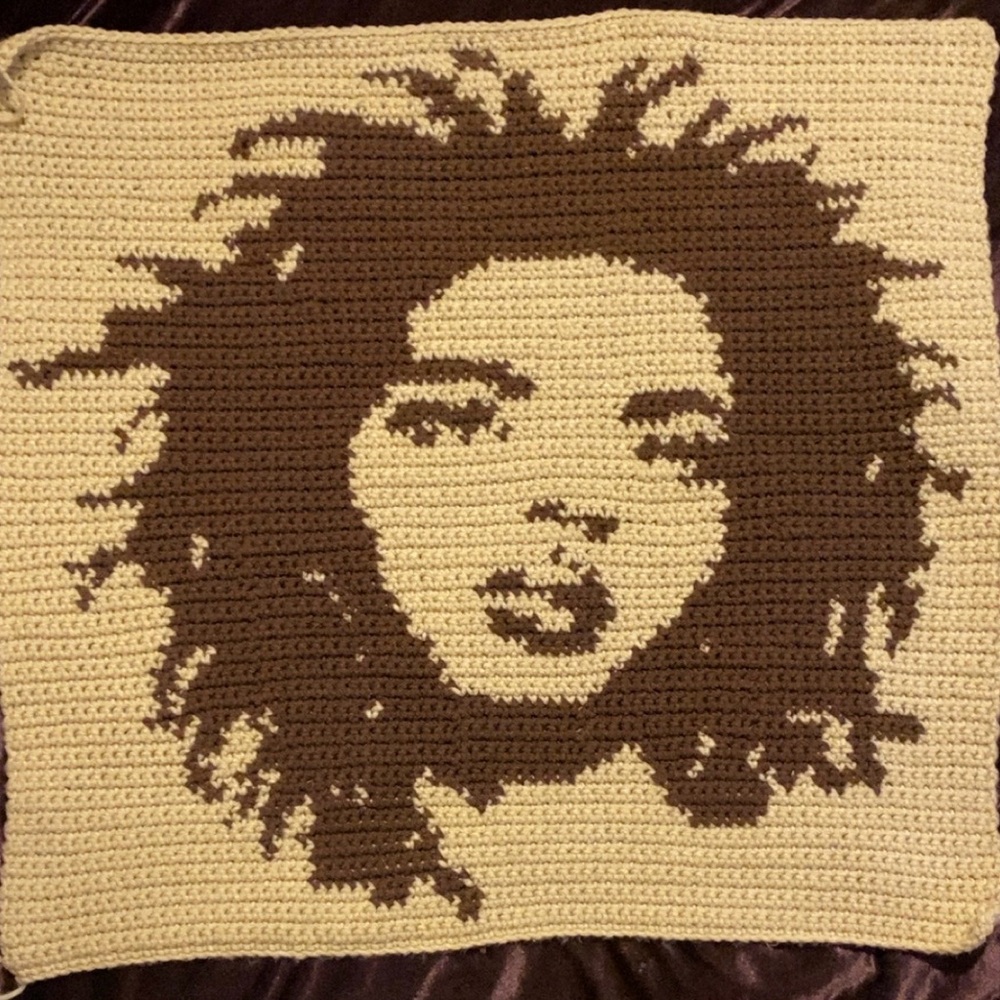 Crochet Art Piece with Face Design